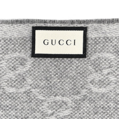 Gucci Wool Angora Monogram Web New Nikky Scarf Zinc Blue 5 of 5