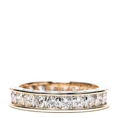 Cartier 18K Yellow Gold Platinum Diamond 4mm Ballerine Wedding Band Ring 51 5.75 1 of 5