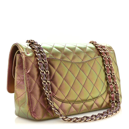 Chanel Iridescent Lambskin Quilted Medium Double Flap Purple 3 of 14