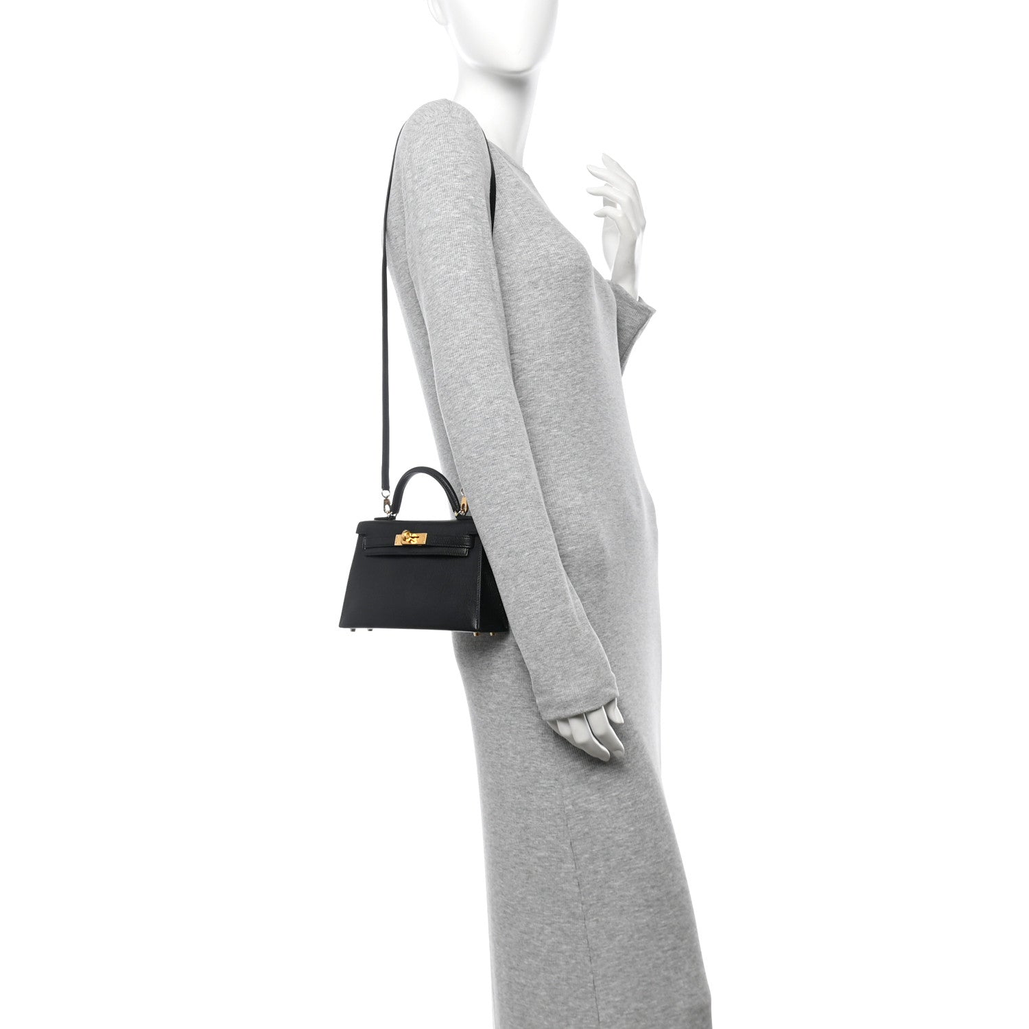 Hermes Chevre Chamkila Mini Kelly Sellier 20 Black 2 of 11