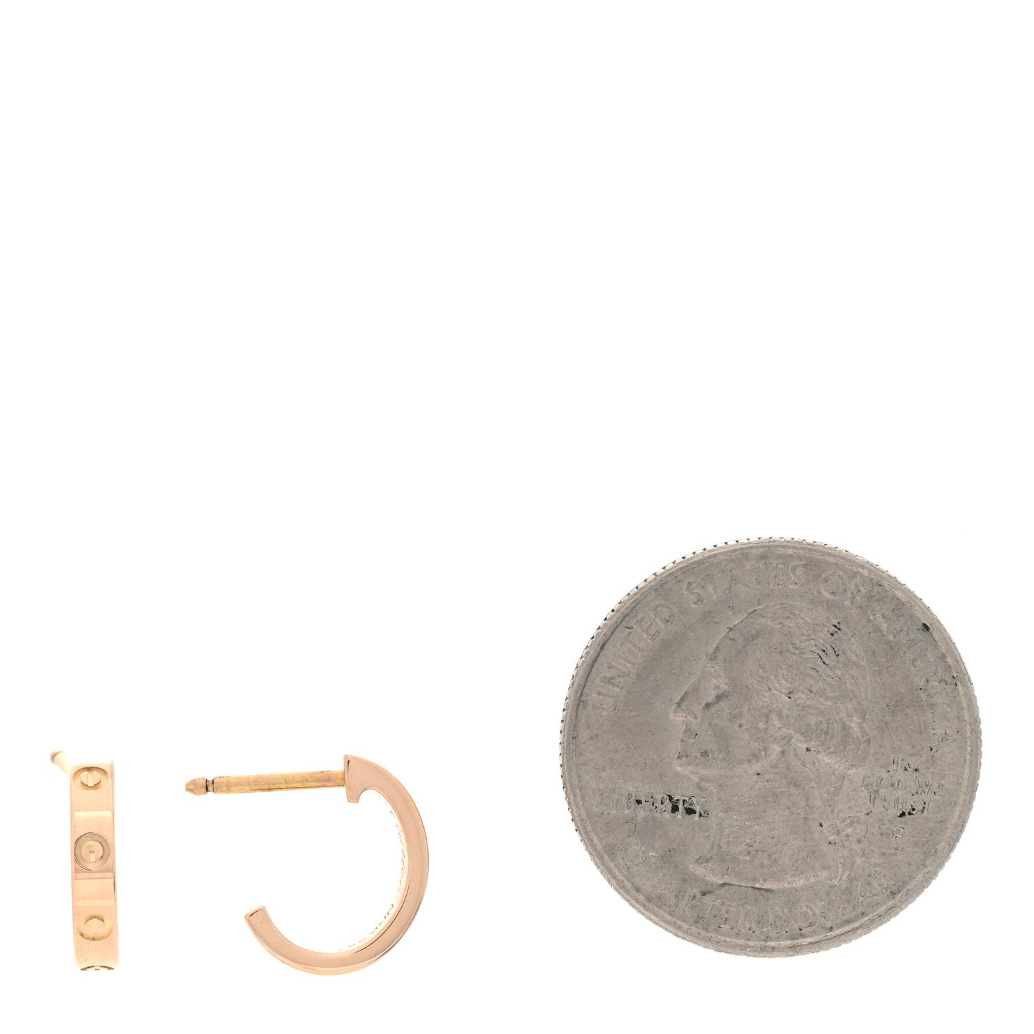 Cartier 18K Pink Gold Small LOVE Hoop Earrings 2 of 4