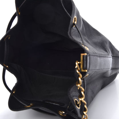Chanel Caviar CC Drawstring Shoulder Bag Black 6 of 10