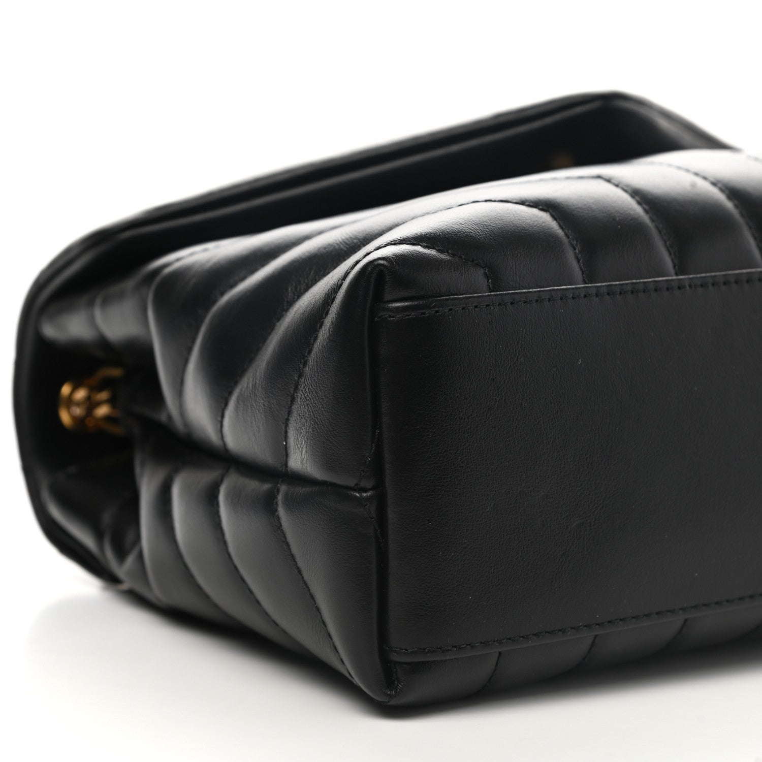 Saint Laurent Calfskin Y Quilted Monogram Small Loulou Chain Satchel Black 8 of 9