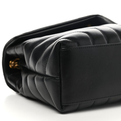Saint Laurent Calfskin Y Quilted Monogram Small Loulou Chain Satchel Black 8 of 9
