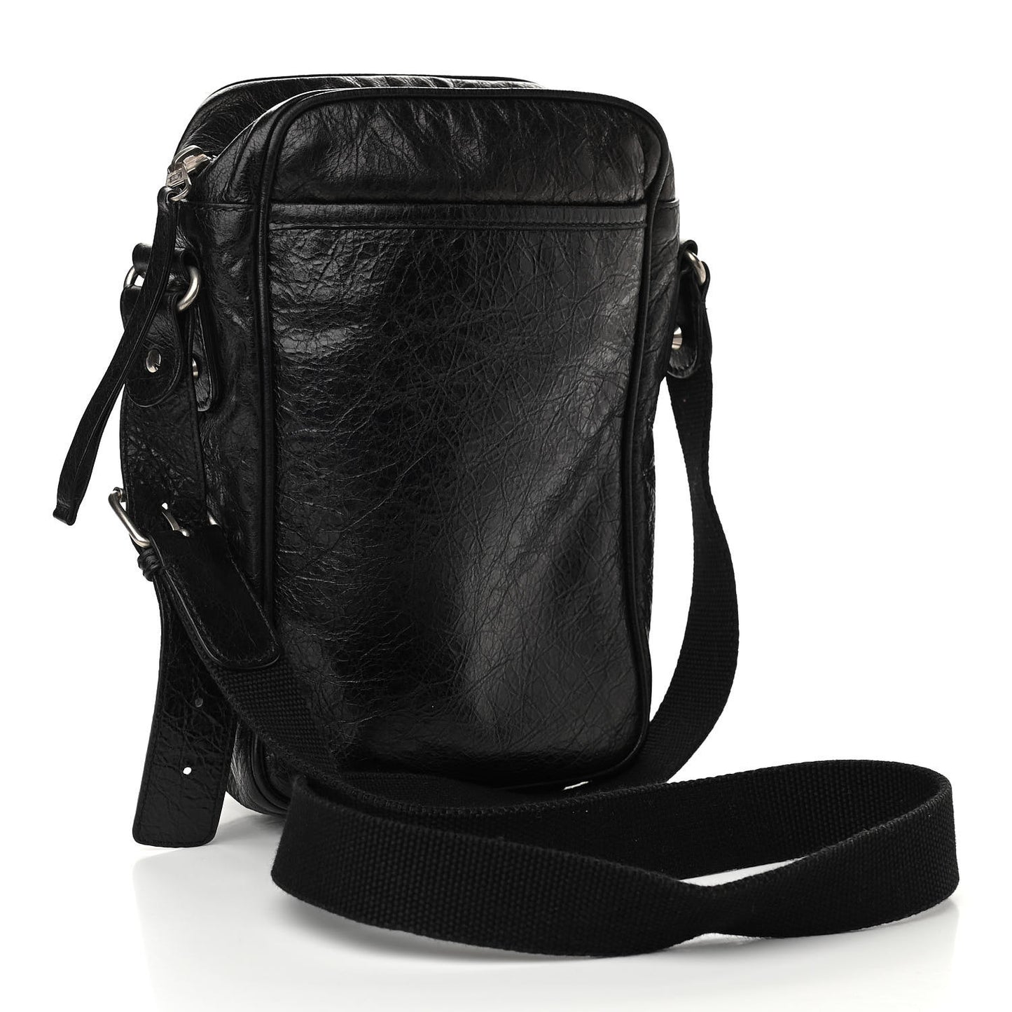 Agneau Classic Silver Hardware Reporter Shoulder Bag Black