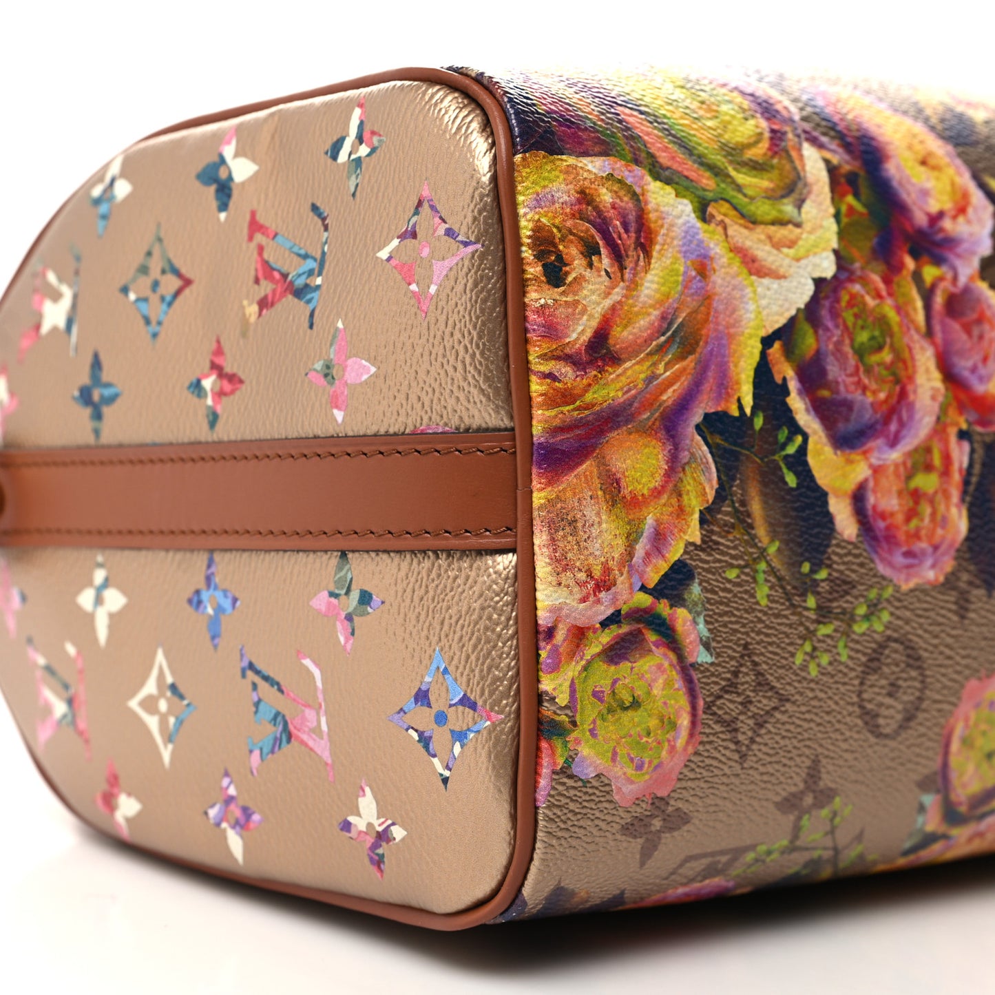 Metallic Monogram LV Garden Speedy Bandouliere 25 Gold