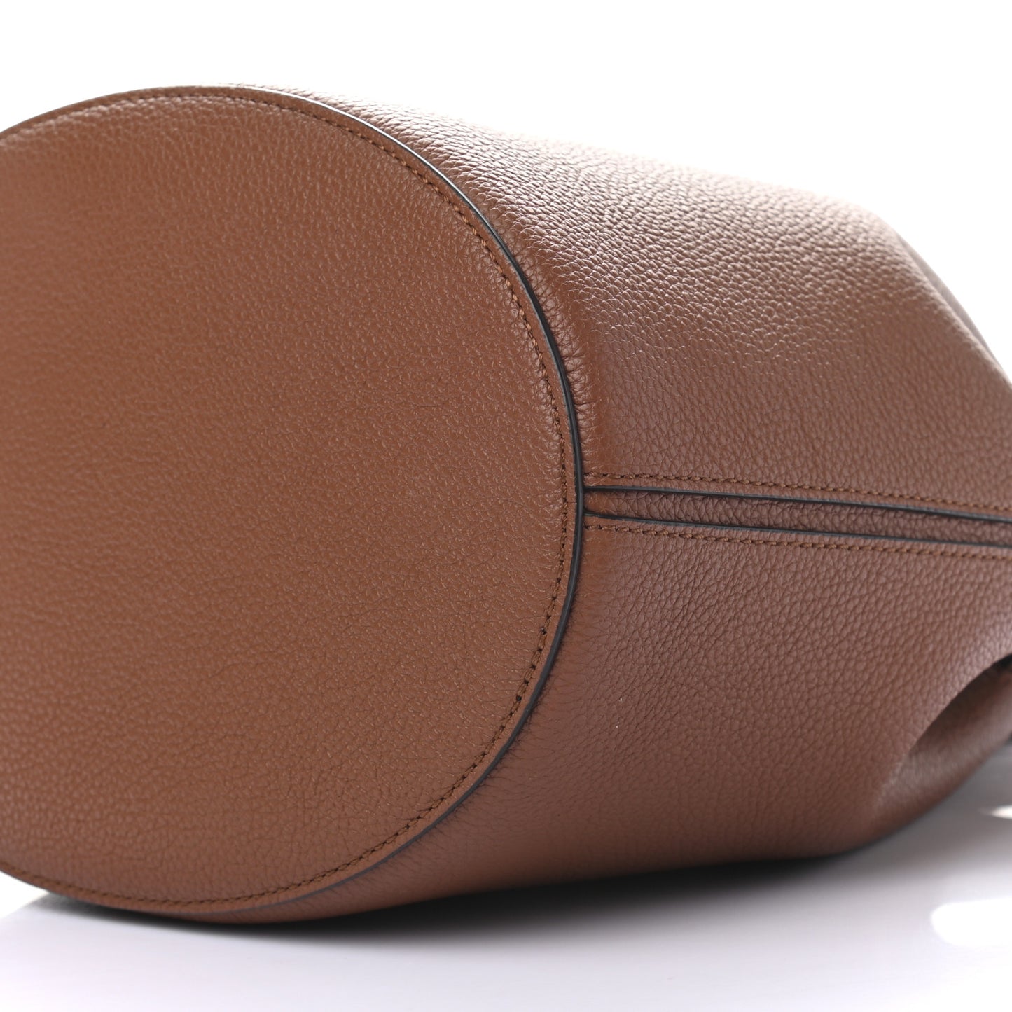 Small Classic Grain Calfskin Small Abbey Bucket Bag Oak