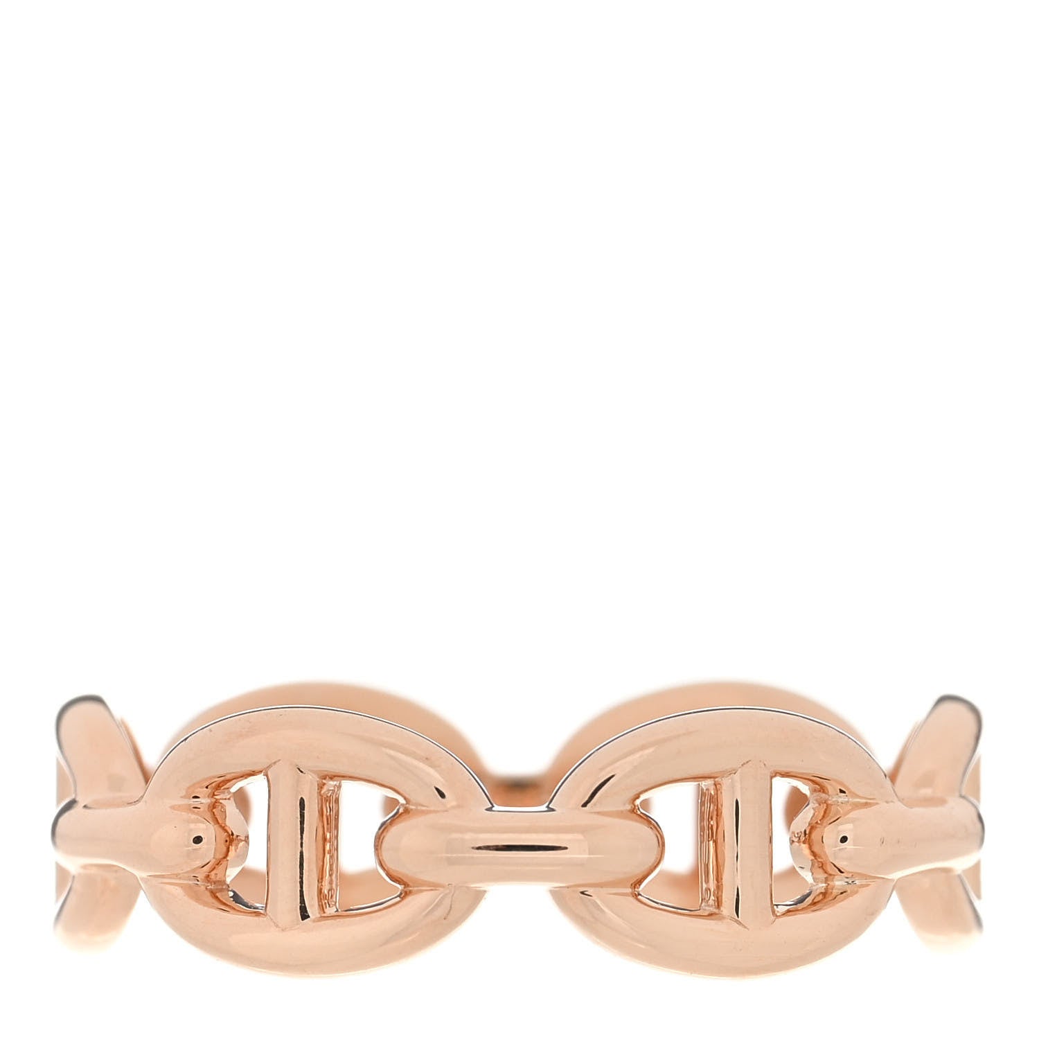 Hermes 18K Rose Gold PM Chaine d'Ancre Enchainee Ring 53 6.5 3 of 5
