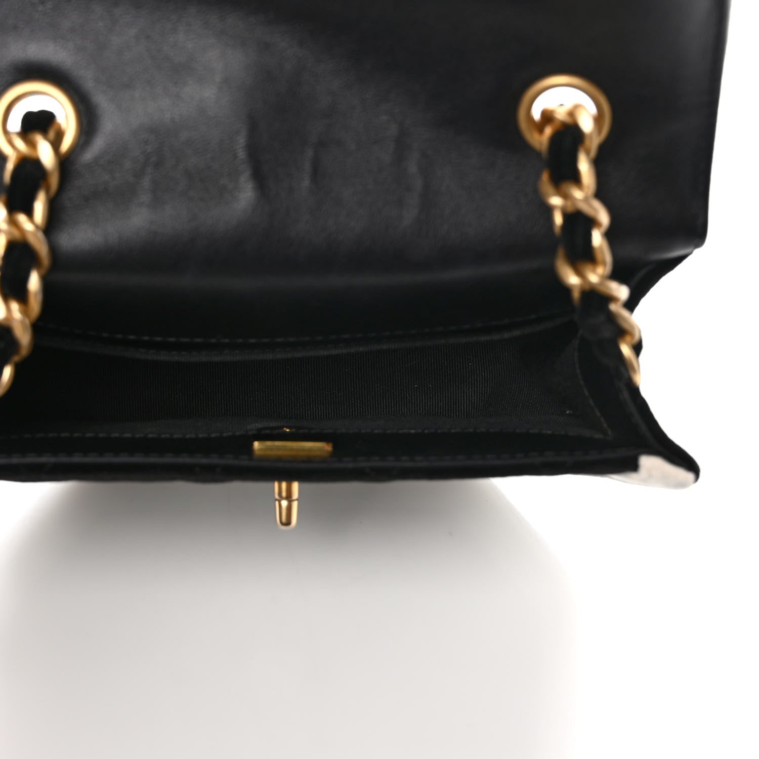 Chanel Velvet Quilted Mini Place Vendome Flap Black White 5 of 12