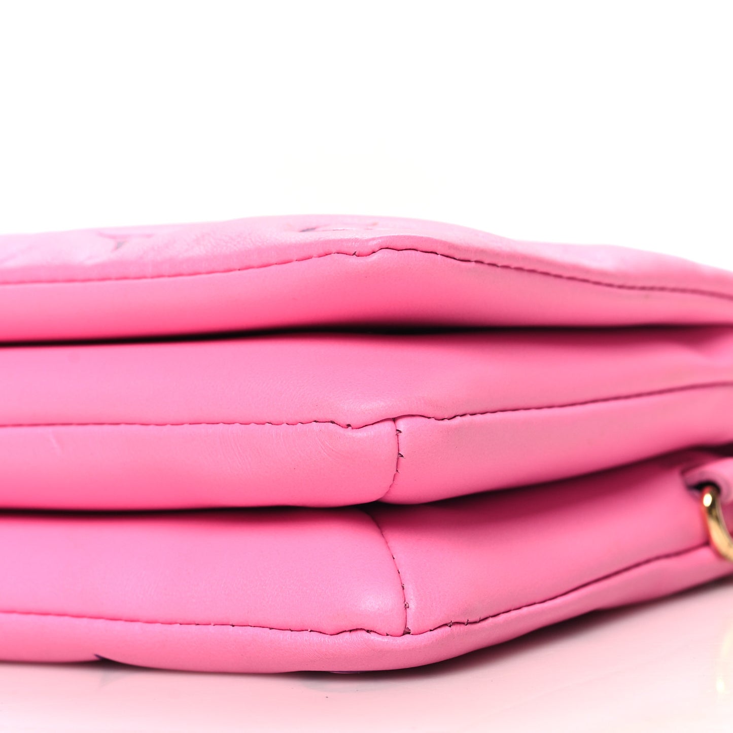 Lambskin Embossed Monogram Vuittamins Pochette Coussin Rose Violet