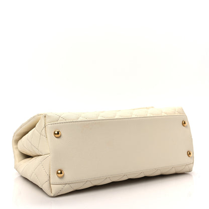 Chanel Caviar Quilted Small Coco Handle Flap White 8 of 9