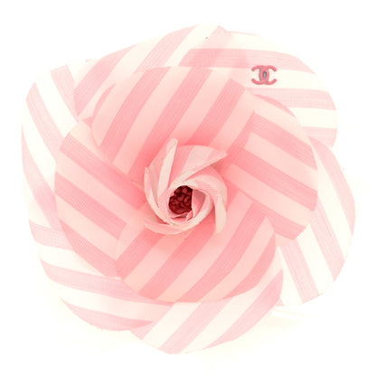 Chanel Fabric Camellia CC Brooch Pink White 1 of 4