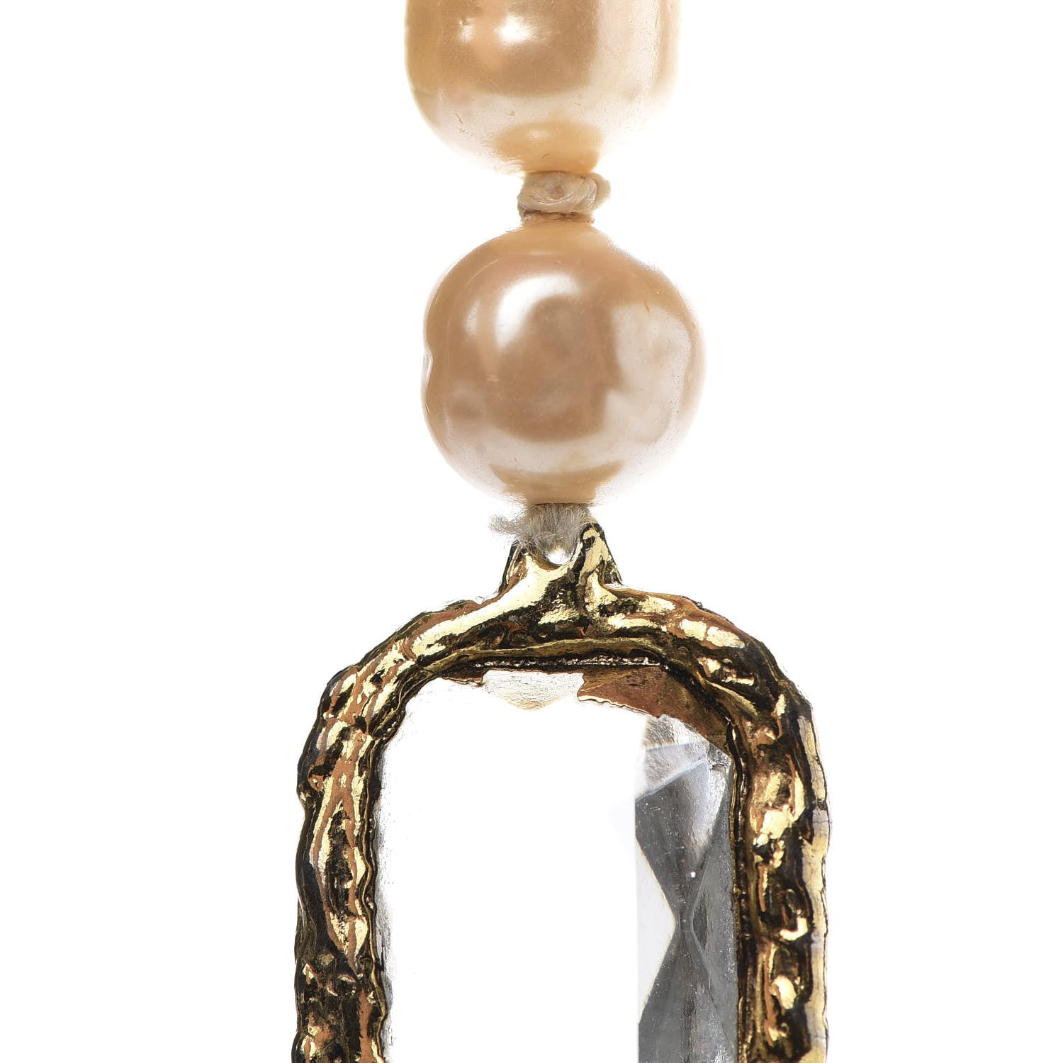 Chanel Pearl Swarovski Crystal Chicklet Sautoir Necklace Gold 8 of 9
