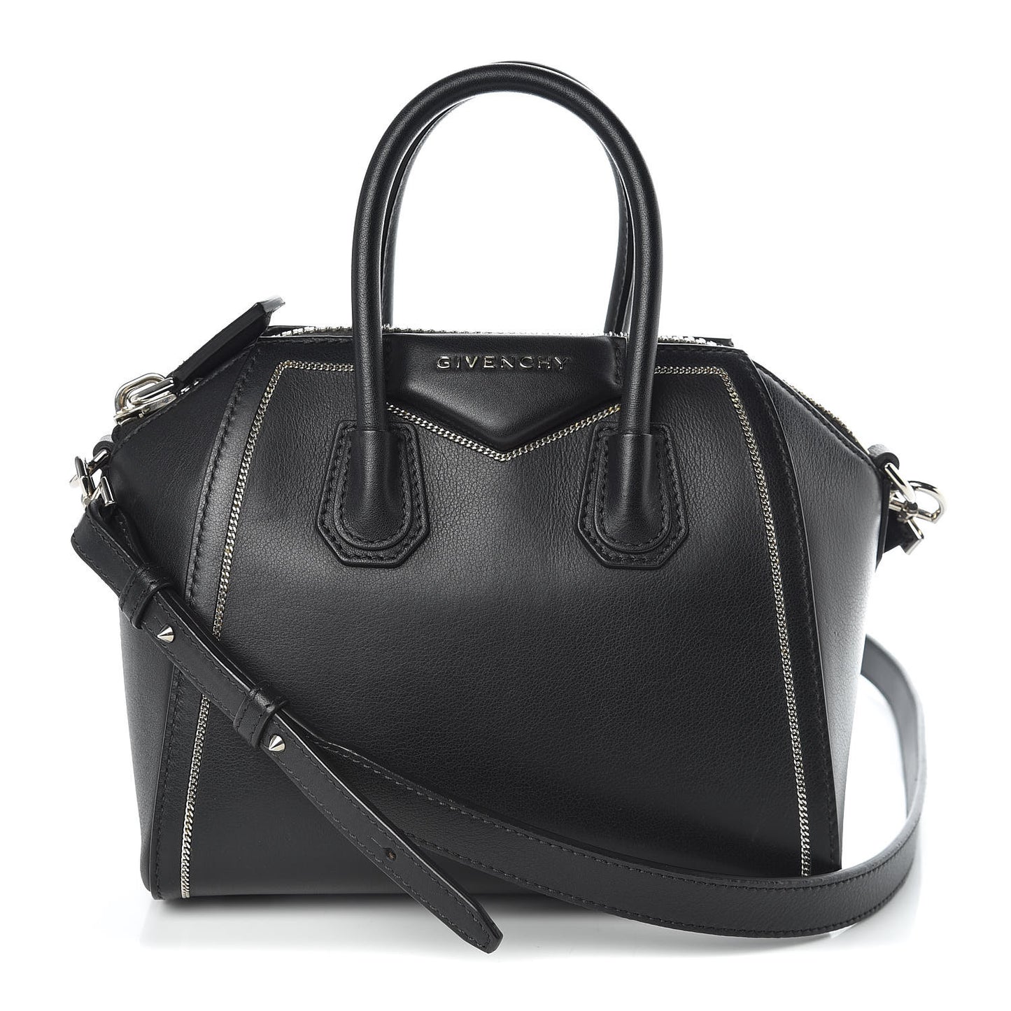 Calfskin Chain Detail Mini Antigona Black