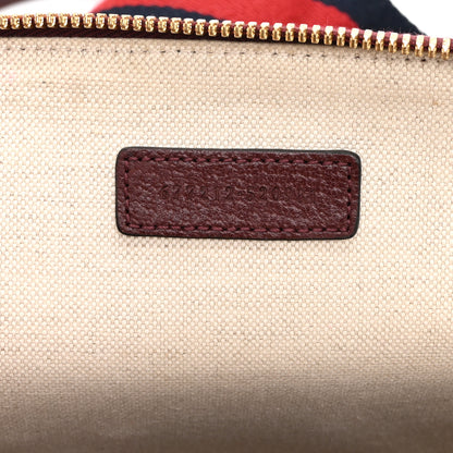 Gucci Monogram Textured Dollar Calfskin Mini Horsebit 1955 Top Handle Bag Sahara Rubino Chardonnay 7 of 11