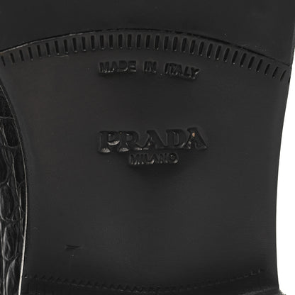 Prada Crocodile Mens Loafers 7 Black 8 of 10