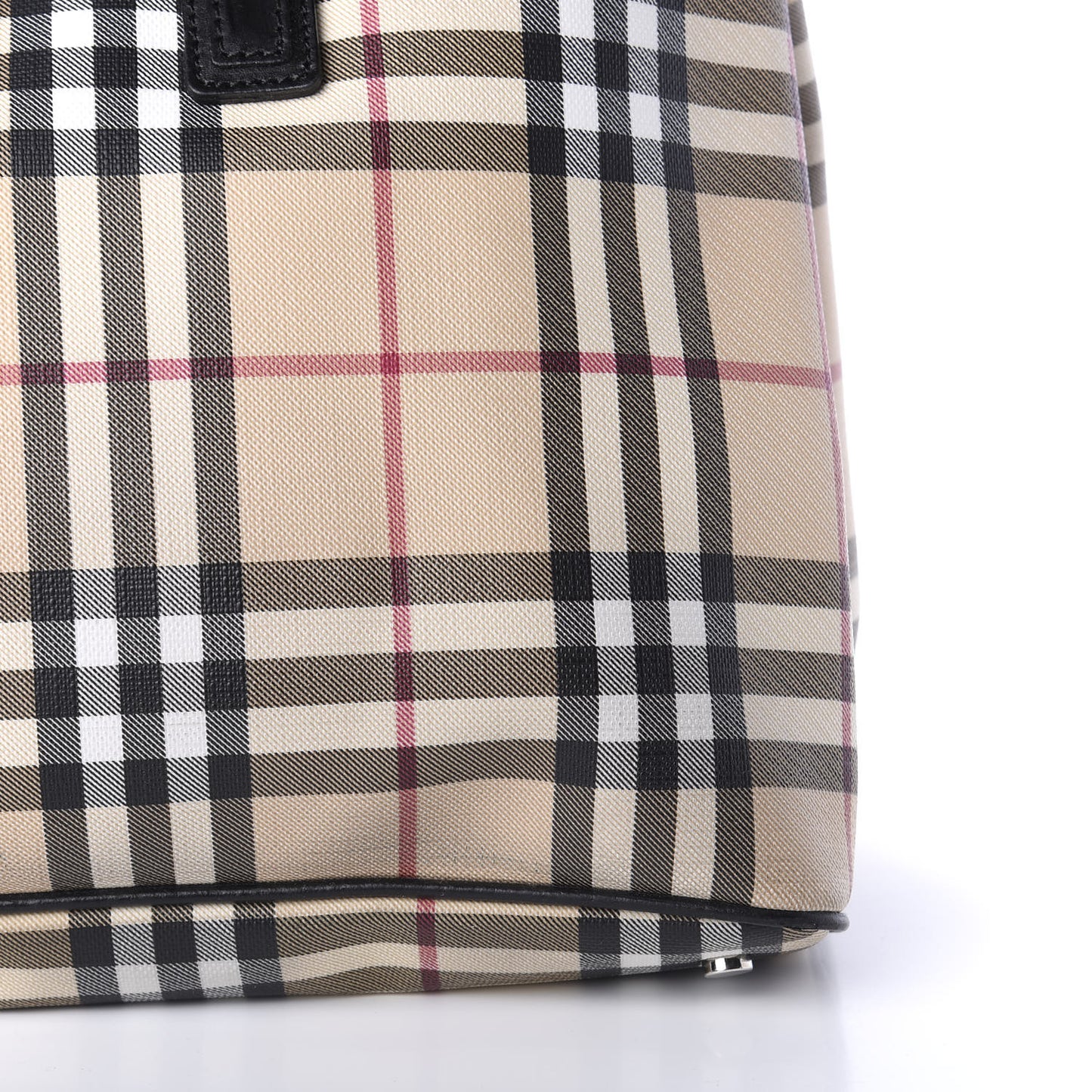 House Check Buckle Tote Black
