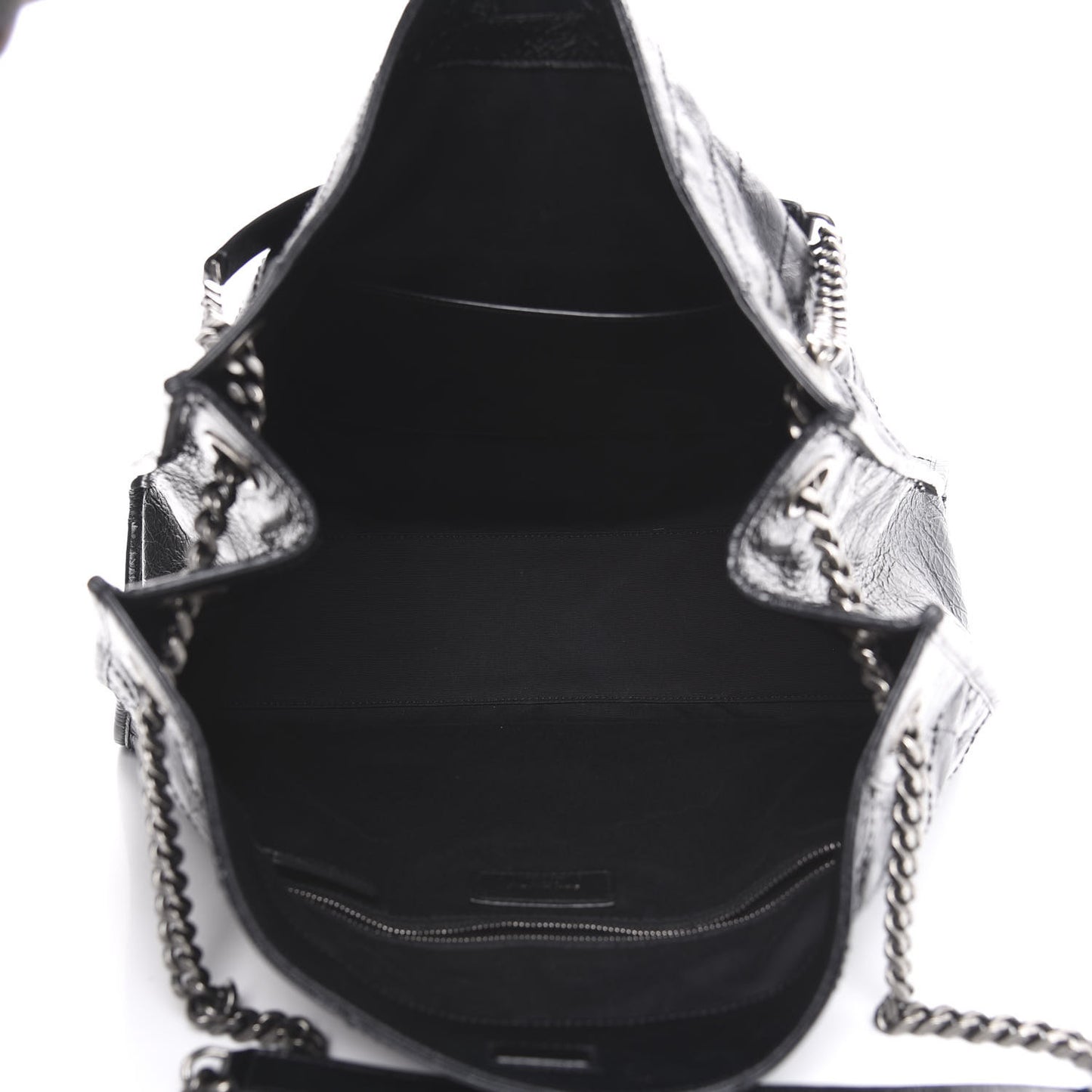 Crinkled Calfskin Matelasse Monogram Niki Shoulder Bag Black
