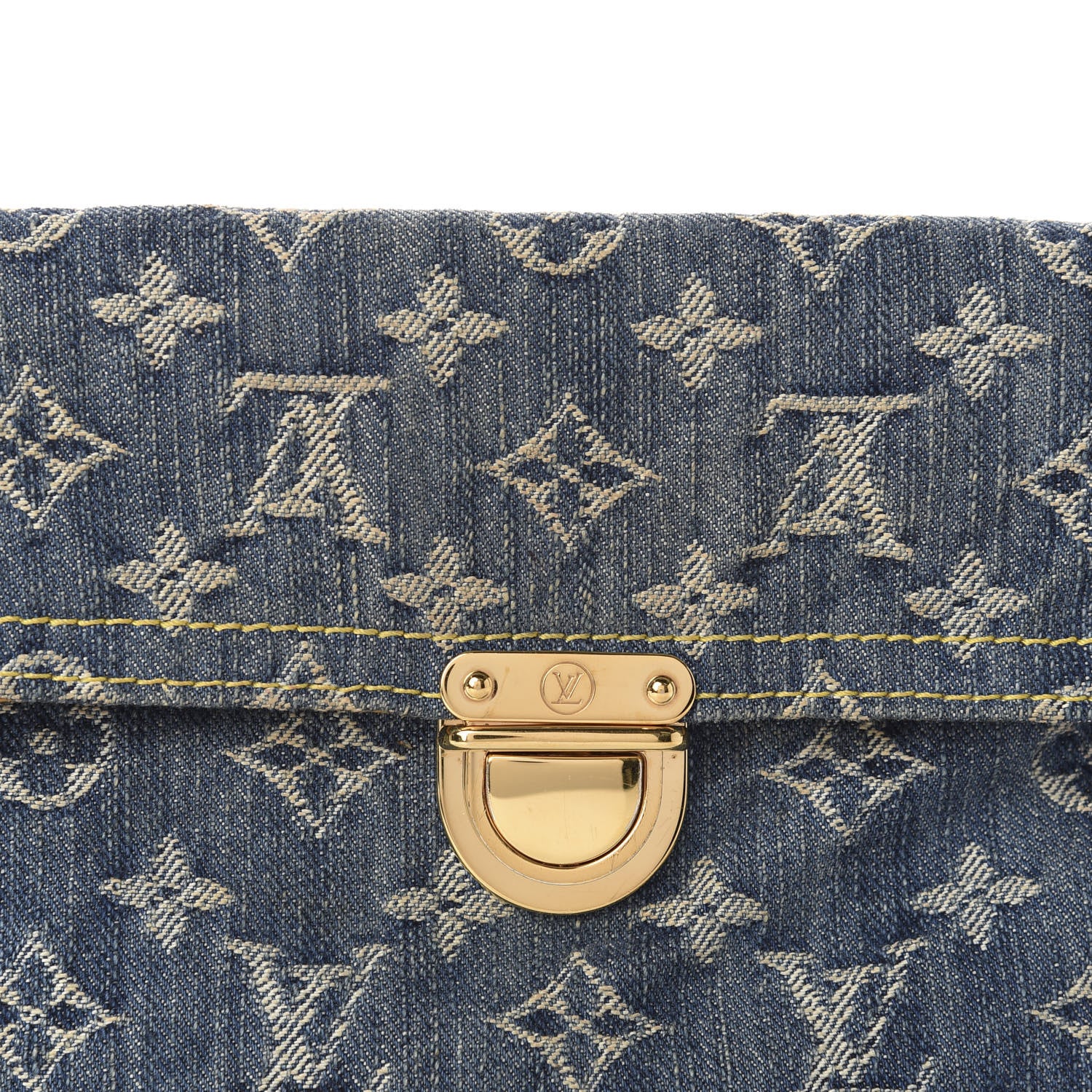 Louis Vuitton Monogram Denim Pochette Plat Clutch Blue 10 of 10