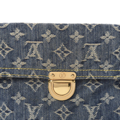 Louis Vuitton Monogram Denim Pochette Plat Clutch Blue 10 of 10