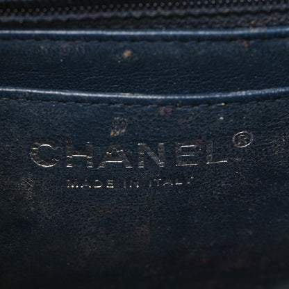 Chanel Patent Calfskin Chevron Quilted Mini Rectangular Flap Navy Blue 6 of 14