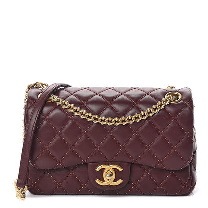 Chanel Lambskin Quilted Mini Studded Flap Burgundy 1 of 8
