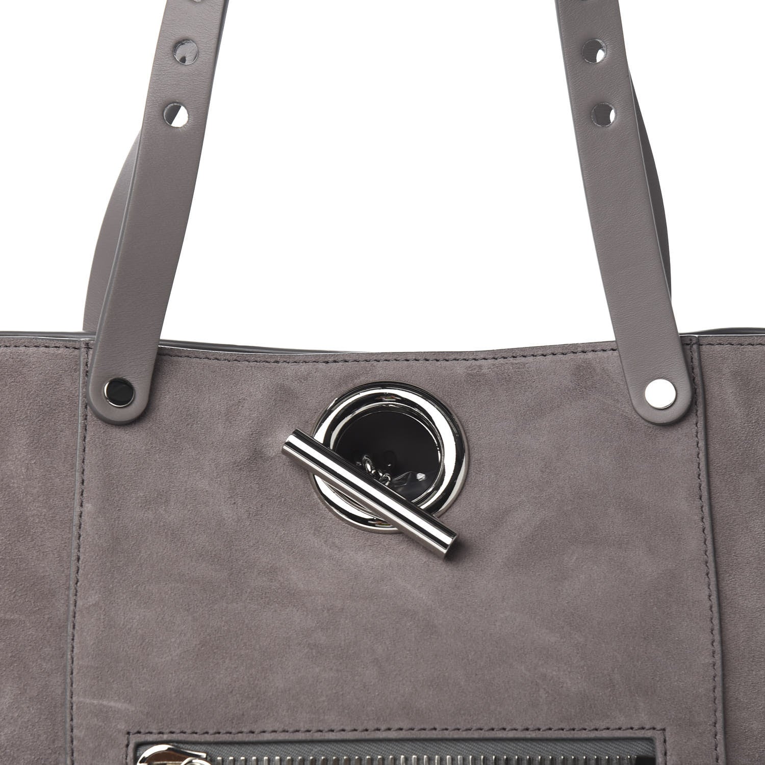 Alexander Wang Pebbled Calfskin Suede Chain Riot Tote Grey 8 of 8