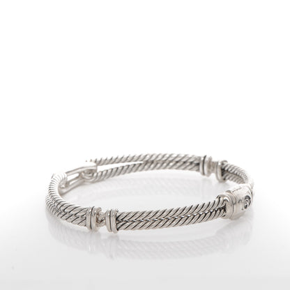 David Yurman Sterling Silver Diamond 7mm Mini Loop Labyrinth Bracelet 3 of 5