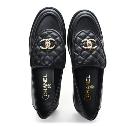 Chanel Lambskin Quilted CC Turnlock Loafers 39 Black 2 of 11