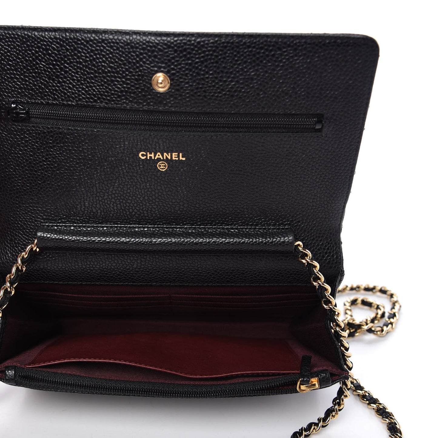 Caviar Quilted Wallet On Chain WOC Black
