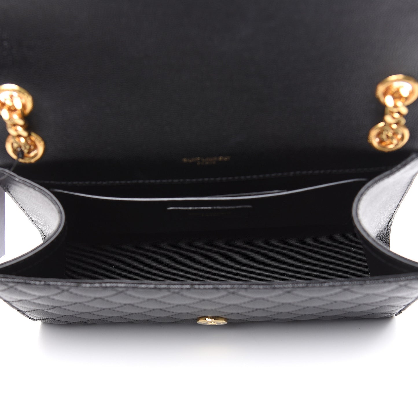 Grain De Poudre Textured Mixed Matelasse Triquilt Medium Monogram Satchel Black