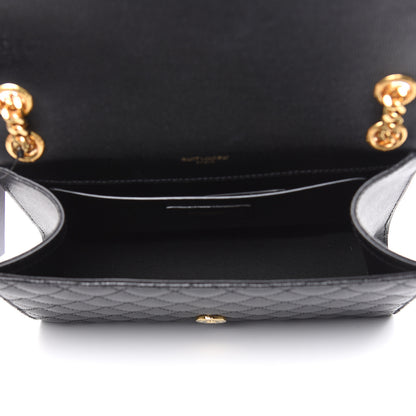 Saint Laurent Grain De Poudre Textured Mixed Matelasse Triquilt Medium Monogram Satchel Black 5 of 10
