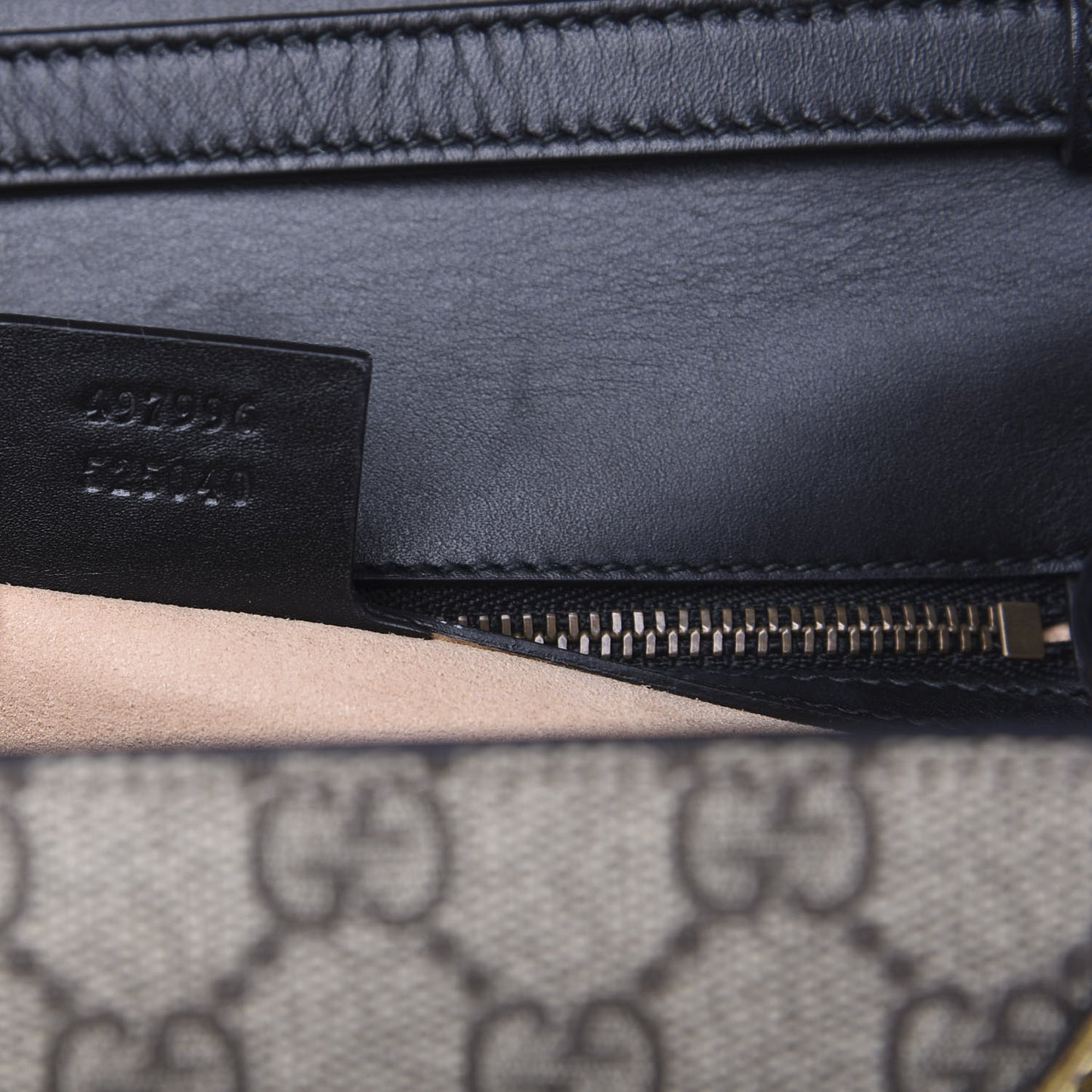 GG Supreme Monogram Small Osiride Top Handle Bag Black Gold