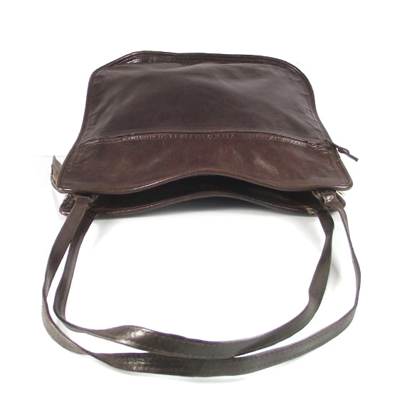 Vintage Leather Shoulder Bag Brown
