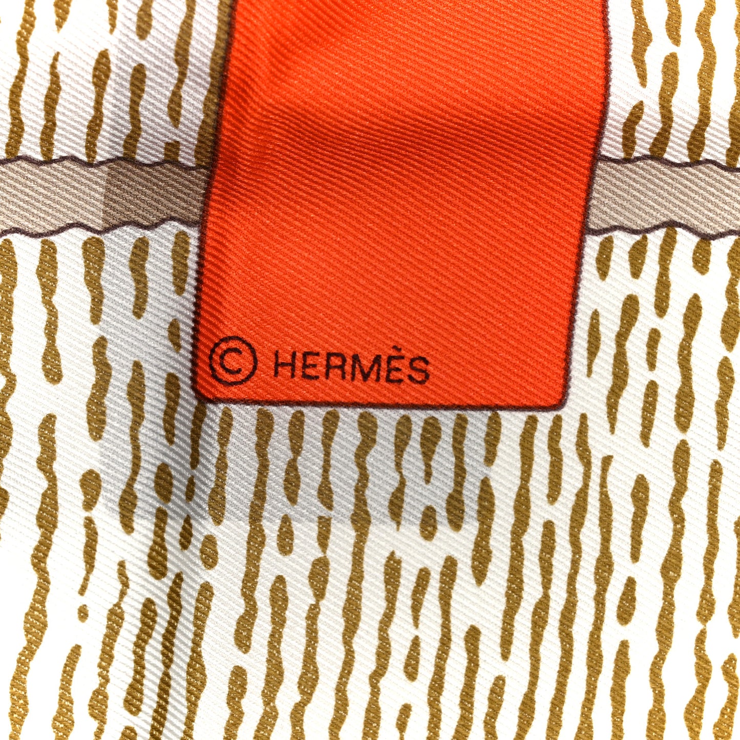 Silk Grand Manege Detail Scarf 70 Grege Orange Vieux Rose
