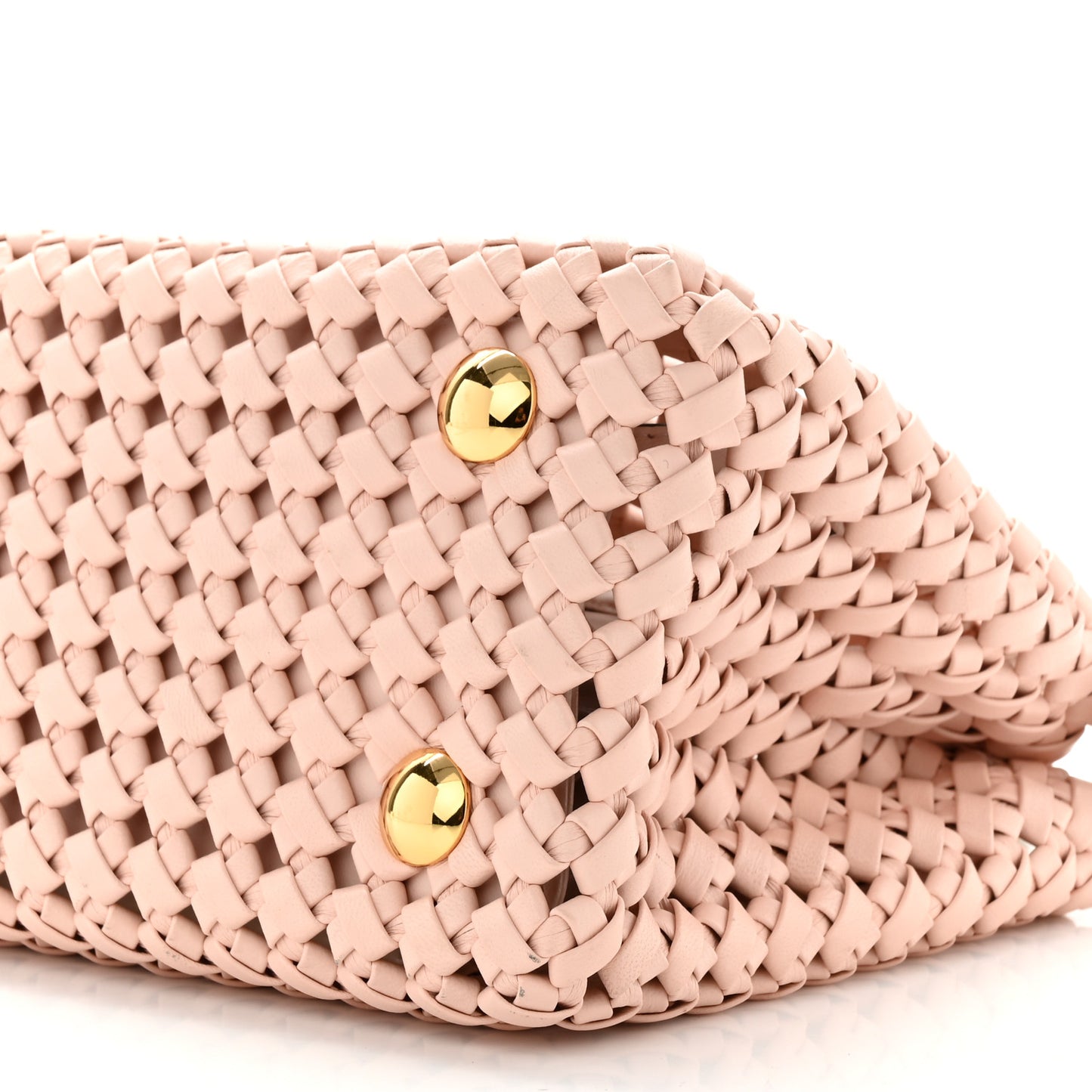 Nappa Woven Mini Peekaboo Iconic Satchel Rosa Confetto