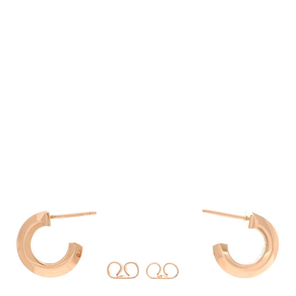 Tiffany 18K Rose Gold Diamond T1 Hoop Earrings 3 of 5