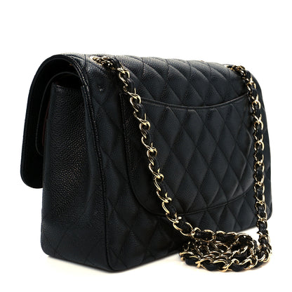 Chanel Caviar Quilted Jumbo Double Flap Black 3 of 12