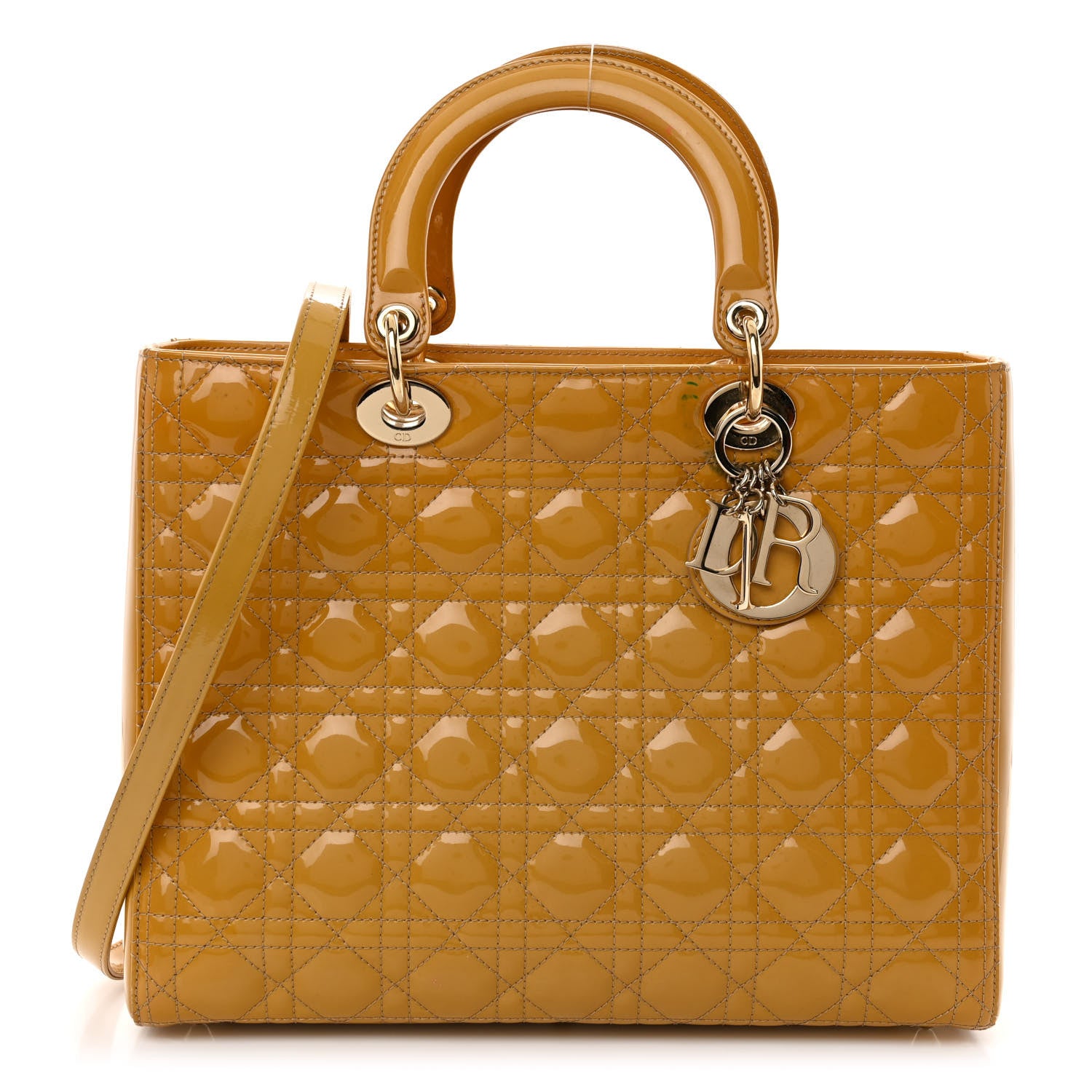 Christian Dior Patent Cannage Large Lady Dior Dark Beige 1 of 11