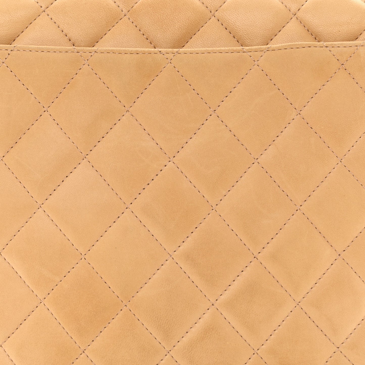 Lambskin Quilted Flap Shoulder Bag Beige