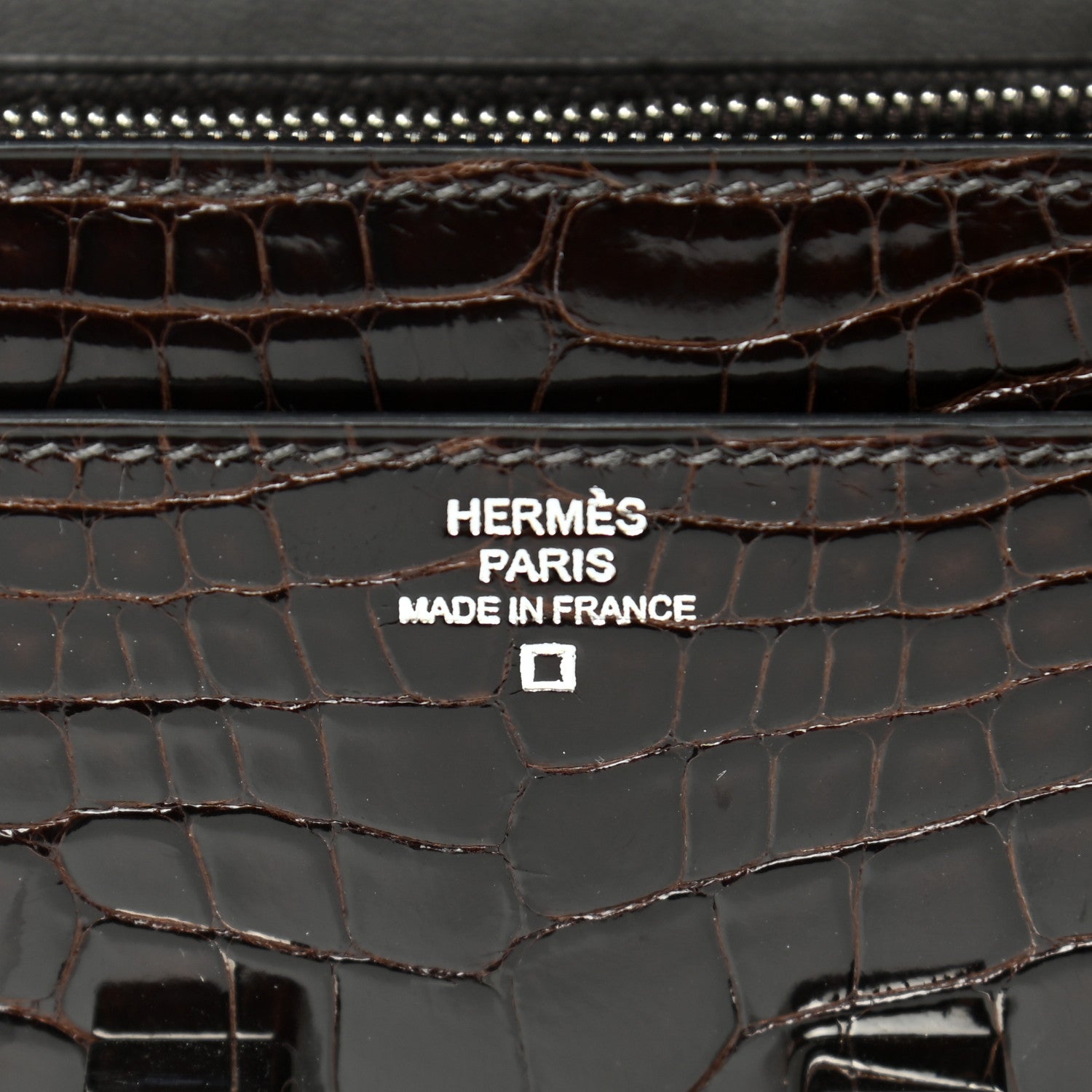 Hermes Shiny Alligator Constance Long Wallet Macassar 6 of 9