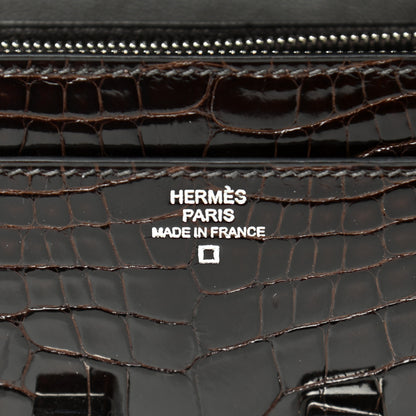 Hermes Shiny Alligator Constance Long Wallet Macassar 6 of 9