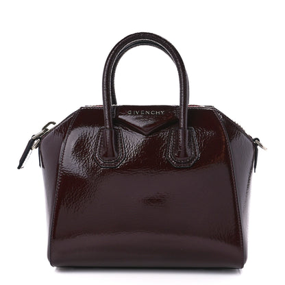 Givenchy Crinkled Patent Calfskin Mini Antigona Aubergine 1 of 10