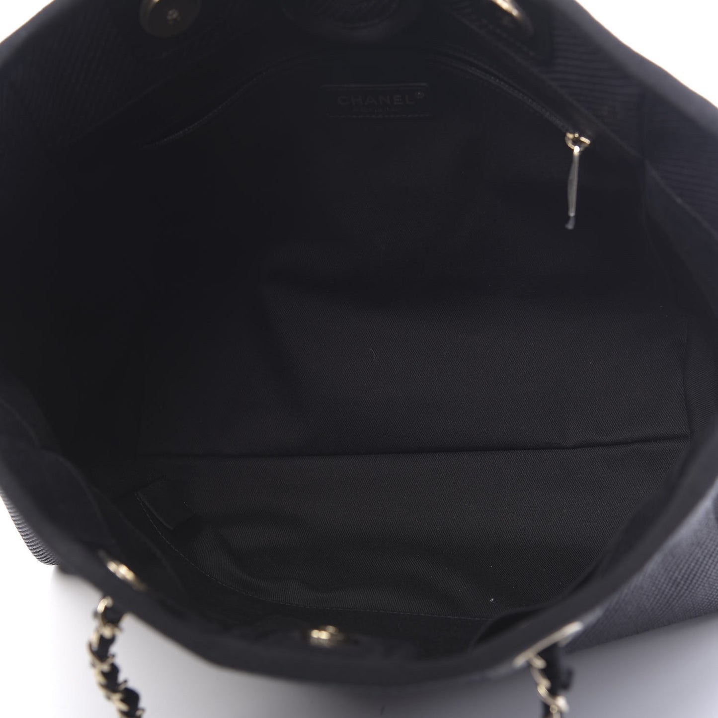 Mixed Fibers Calfskin Small Deauville Tote Black