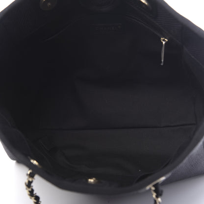 Chanel Mixed Fibers Calfskin Small Deauville Tote Black 5 of 11