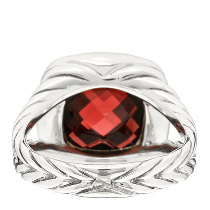 David Yurman Sterling Silver 18K Yellow Gold Diamond Garnet 11mm Albion Ring 54 6.75 3 of 4