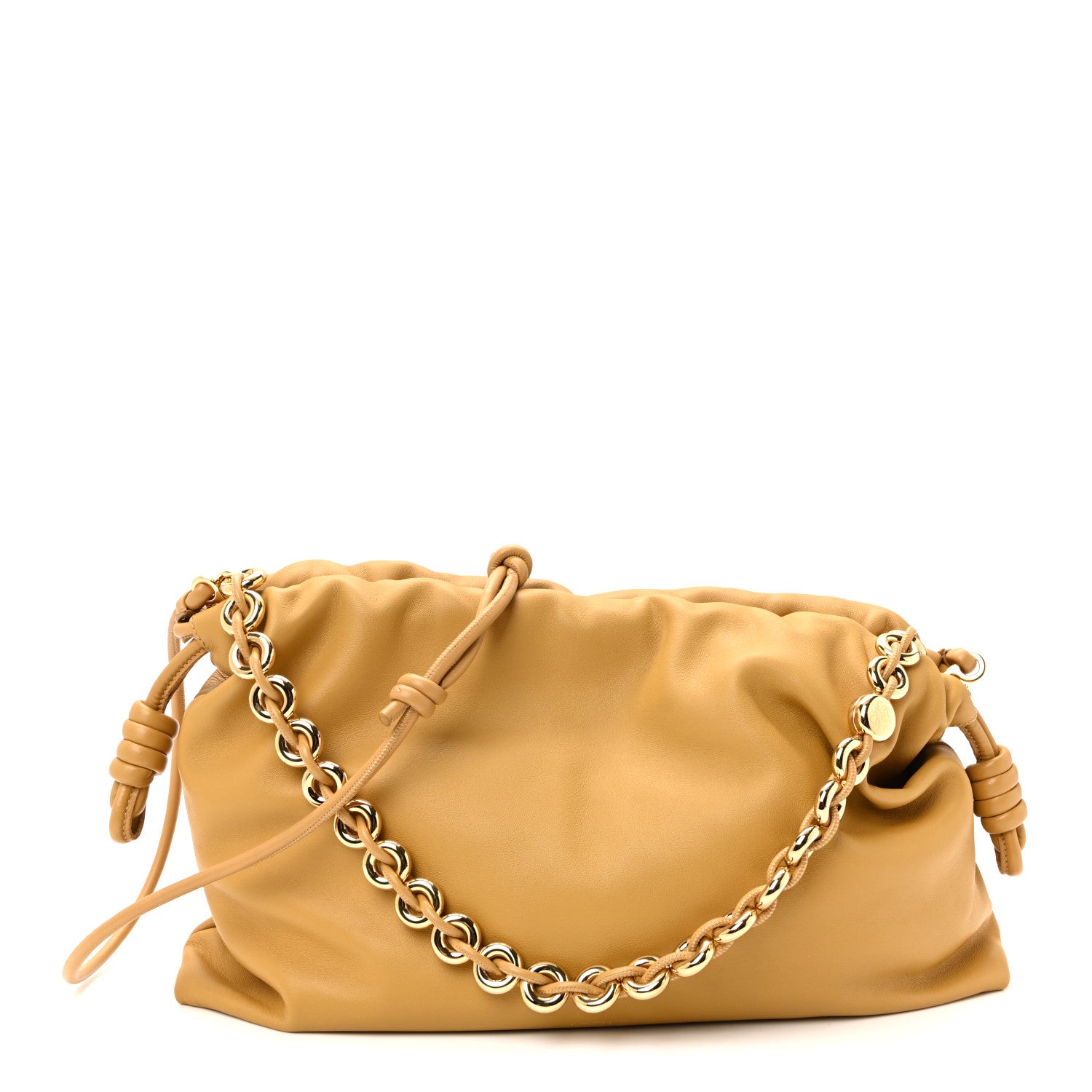 Loewe Mellow Nappa Donut Chain Large Flamenco Knot Clutch Sahara 1 of 10