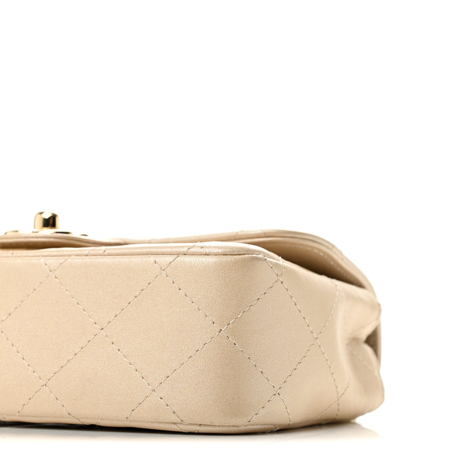 Chanel Metallic Lambskin Quilted Extra Mini V For Victory Flap Light Gold 9 of 12