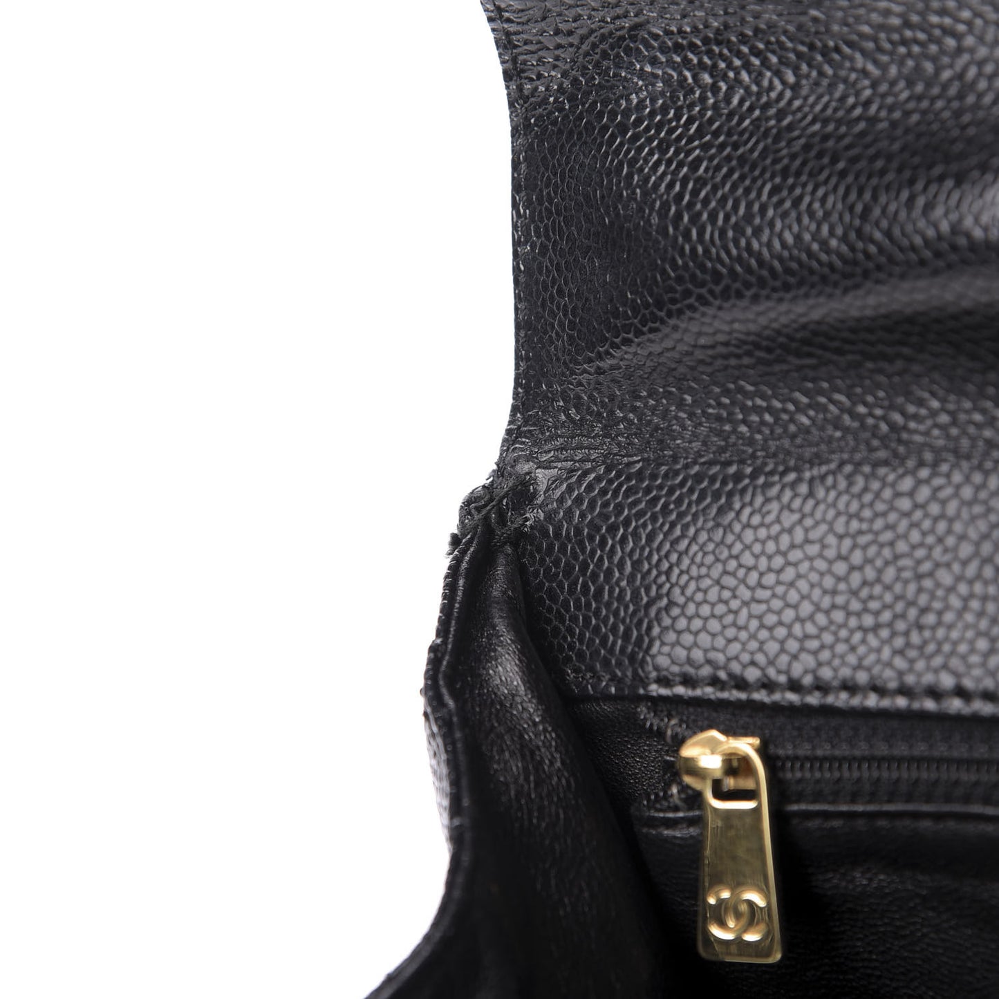 Caviar Quilted Single Flap Black