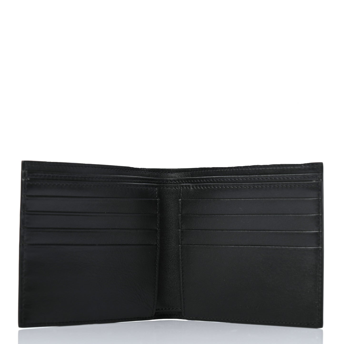 Grained Calfskin Bi-Fold Wallet Black